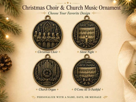 Personalized Church Music Christmas Ornament 2