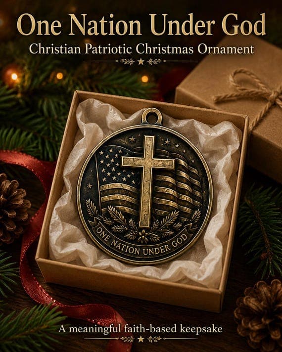 Personalized Christian Patriotic Christmas Ornament